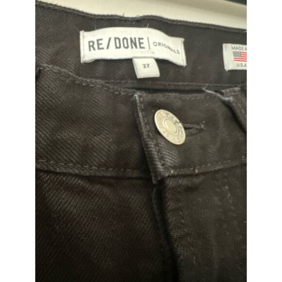 Re/Done Black Raw Hem Straight Leg Jeans size 27 - Picture 3 of 4